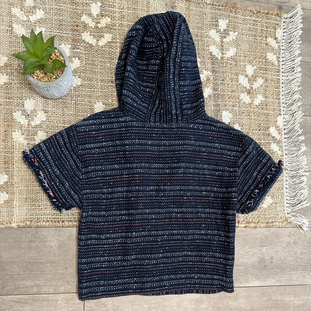 RARE Rachel Zoe Women’s Cropped Baja Short Sleeve Button Snap Hoodie Size Small - Picture 11 of 16